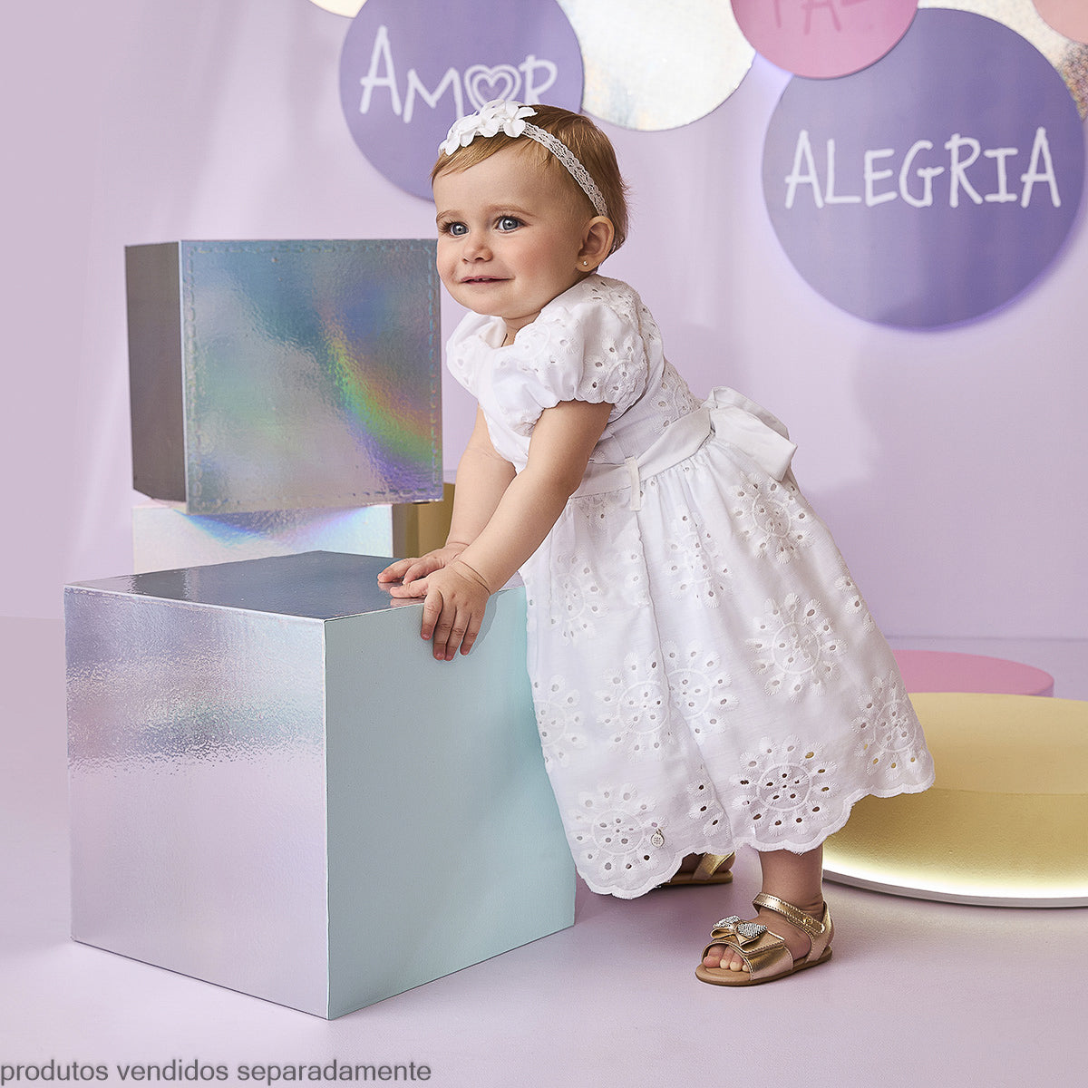 Sandália Feminina Infantil Mili Laço Strass Dourada