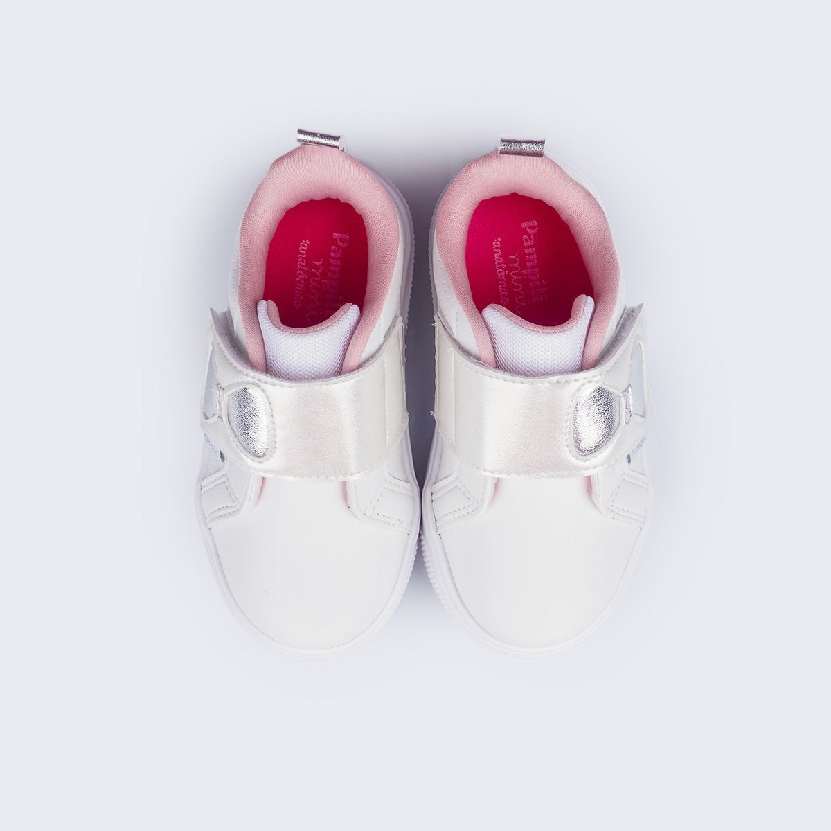 Tênis Feminino Infantil  Yumi Velcro Duplo Branco