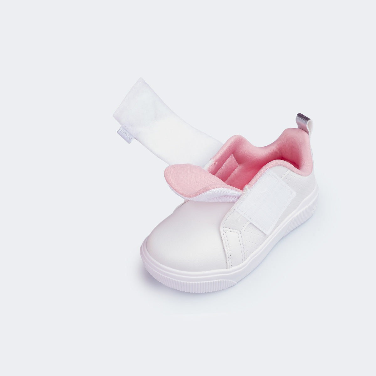 Tênis Feminino Infantil  Yumi Velcro Duplo Branco