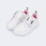 Tênis Feminino Infantil  Yumi Velcro Duplo Branco