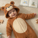 Macacão Divertido Fleece Pelúcia Urso – Aconchego e Diversão no Outono/Inverno