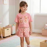 Conjunto Feminino Infantil Shorts em Malha Ursinha