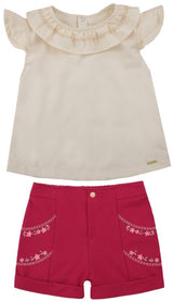 Conjunto Feminino Infantil Babado Com Short Paraiso