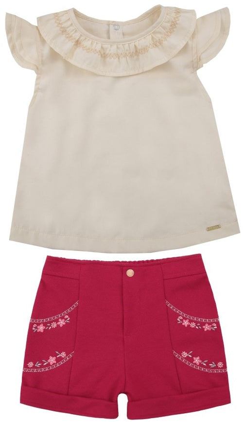 Conjunto Feminino Infantil Babado Com Short Paraiso