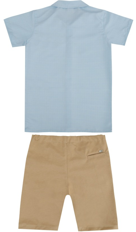 Conjunto Masculino Infantil Camisa e Shorts Sarja