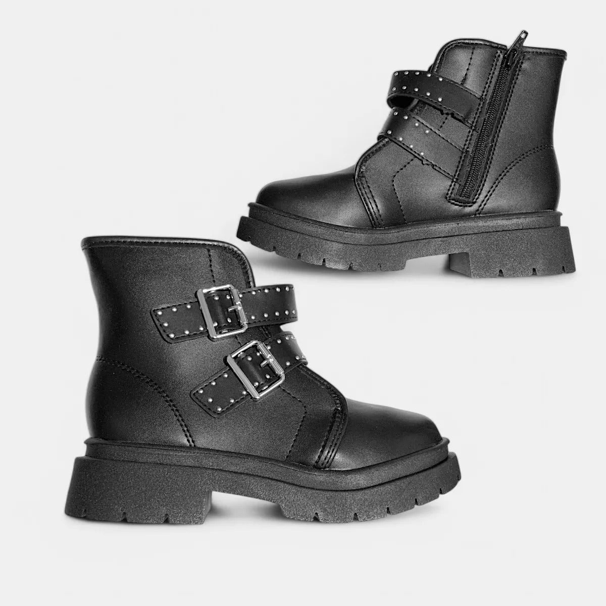 Coturno Feminino Infantil Tratorado Bota Molekinha Infantil Zíper Brilho