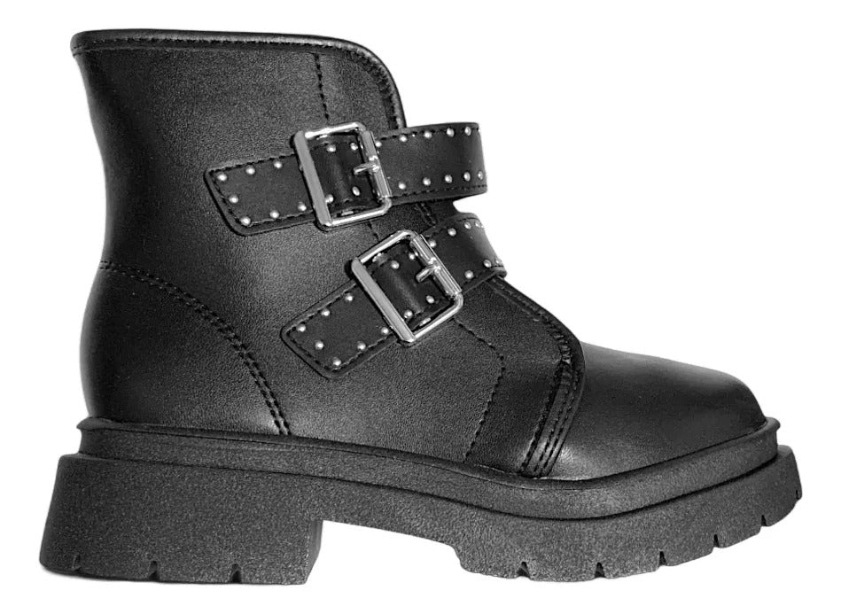 Coturno Feminino Infantil Tratorado Bota Molekinha Infantil Zíper Brilho