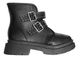 Coturno Feminino Infantil Tratorado Bota Molekinha Infantil Zíper Brilho