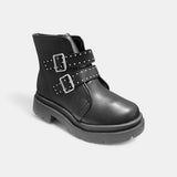 Coturno Feminino Infantil Tratorado Bota Molekinha Infantil Zíper Brilho