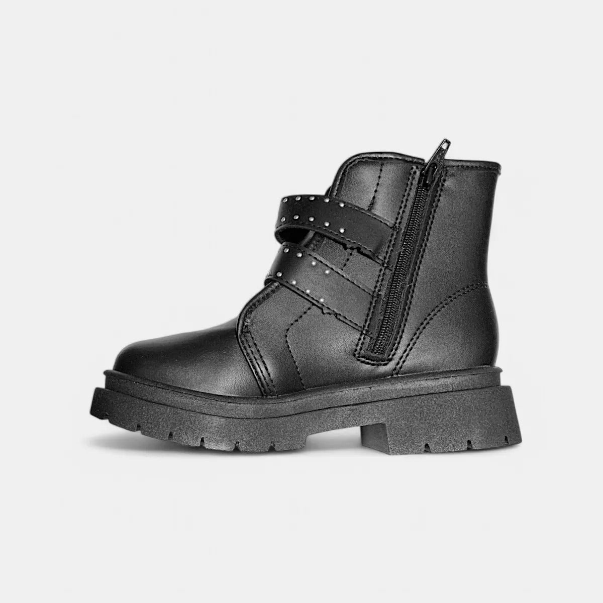 Coturno Feminino Infantil Tratorado Bota Molekinha Infantil Zíper Brilho