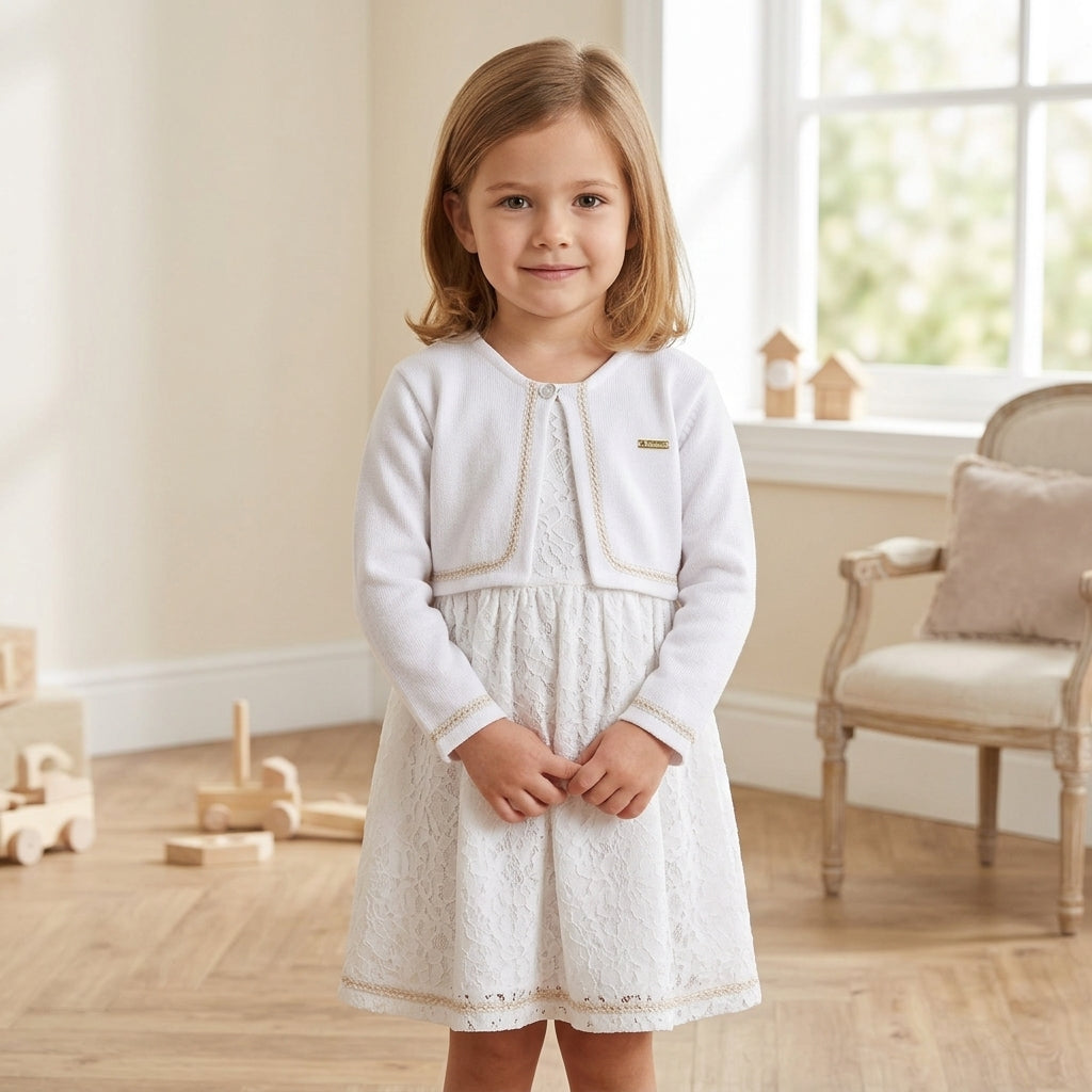 Bolero infantil menina em tricô Paraíso