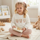 Conjunto Infantil com Blusa de Ursinhos e Calça Rosa Aconchegante