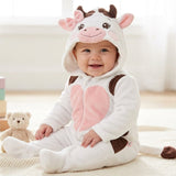 Macacão Divertido Fleece Pelúcia Vaca – Aconchego e Diversão no Outono/Inverno