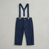 Calça Sarja para Bebê Menino – Estilo Mini Polegar Com Suspensorio