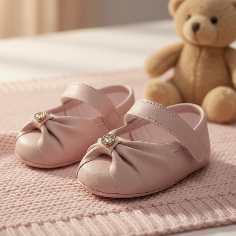 Sapatilha Princesa Pimpolho Fase 01 – Elegância e Conforto para Bebês