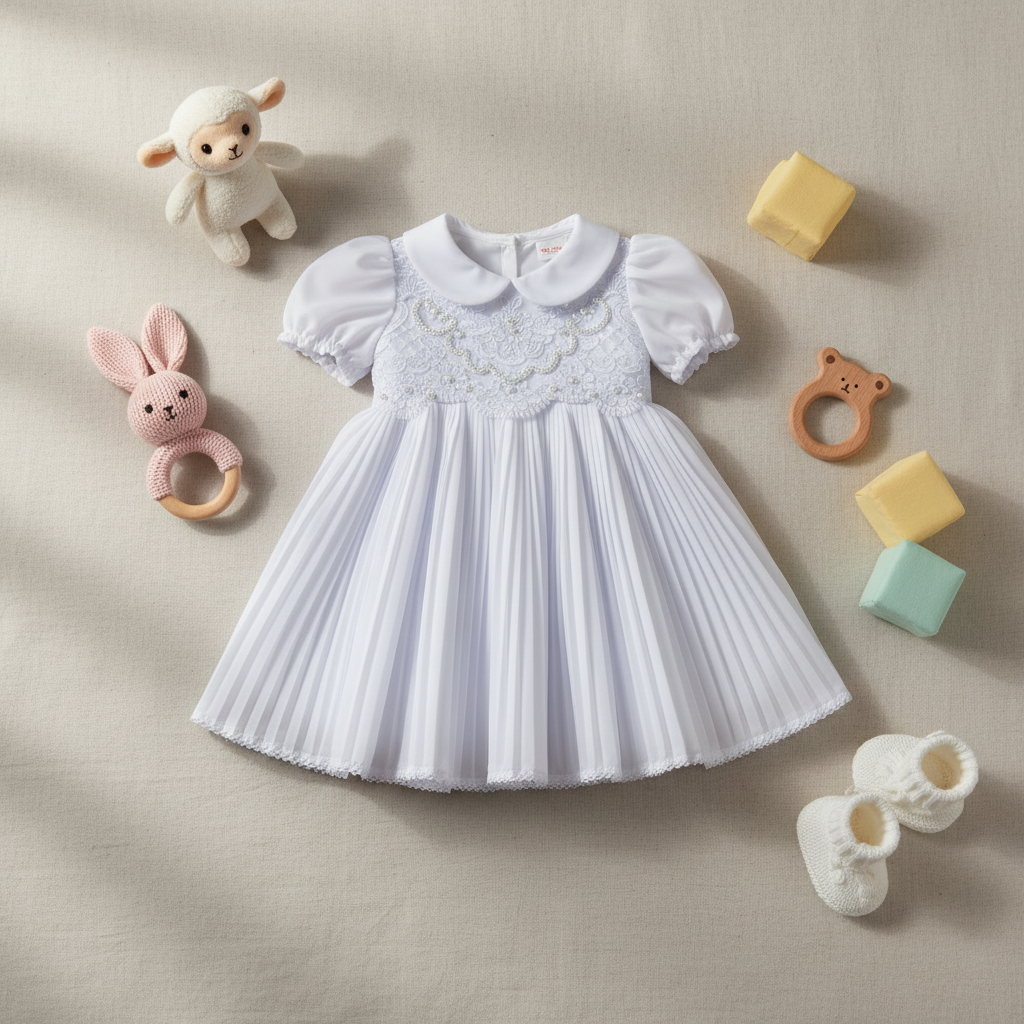 Vestido Feminino Infantil Floral Saia Plissada Rociclê