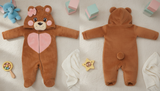 Macacão Divertido Fleece Pelúcia Ursa – Aconchego e Diversão no Outono/Inverno