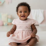 Vestido Bebê em Lazie Bordado Floral Paraiso