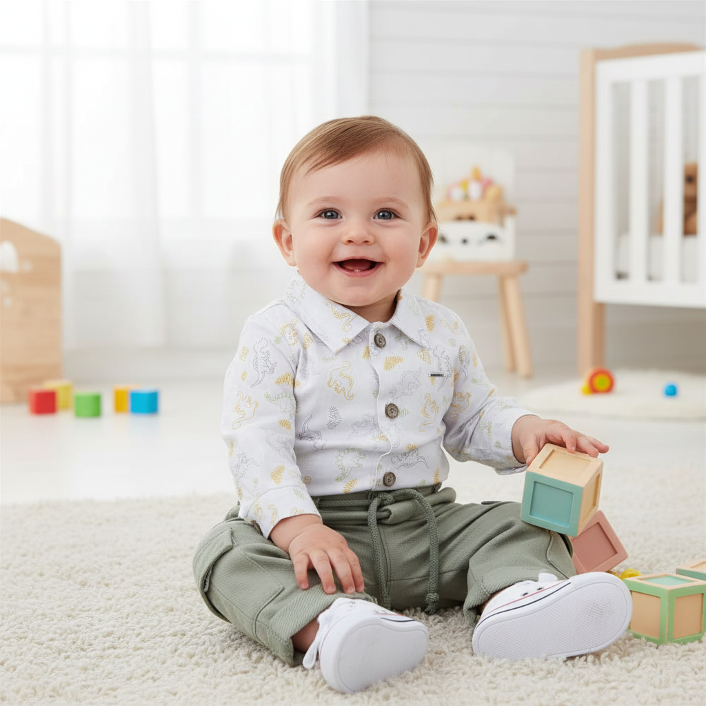 Conjunto Masculino Bebê Aconchego Dino