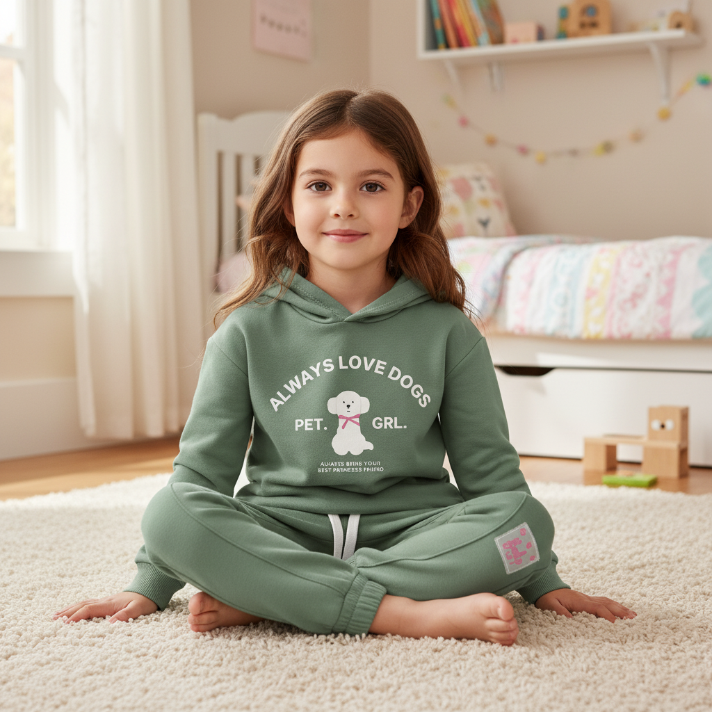 Conjunto Feminino Infantil Always Love Dogs