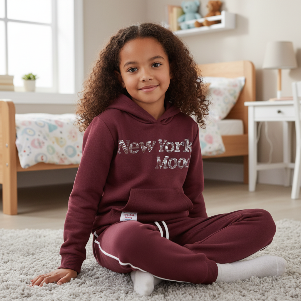 Conjunto Feminino Infantil Blusão New York