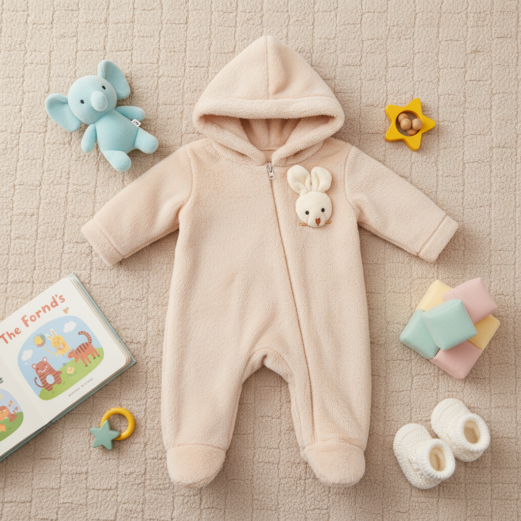 Macacão Fleece Pelúcia Bunny – Conforto, Doçura e Aconchego para o Bebê