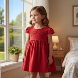 Vestido Feminino Bebê  Bordado Floral Encanto Paraiso