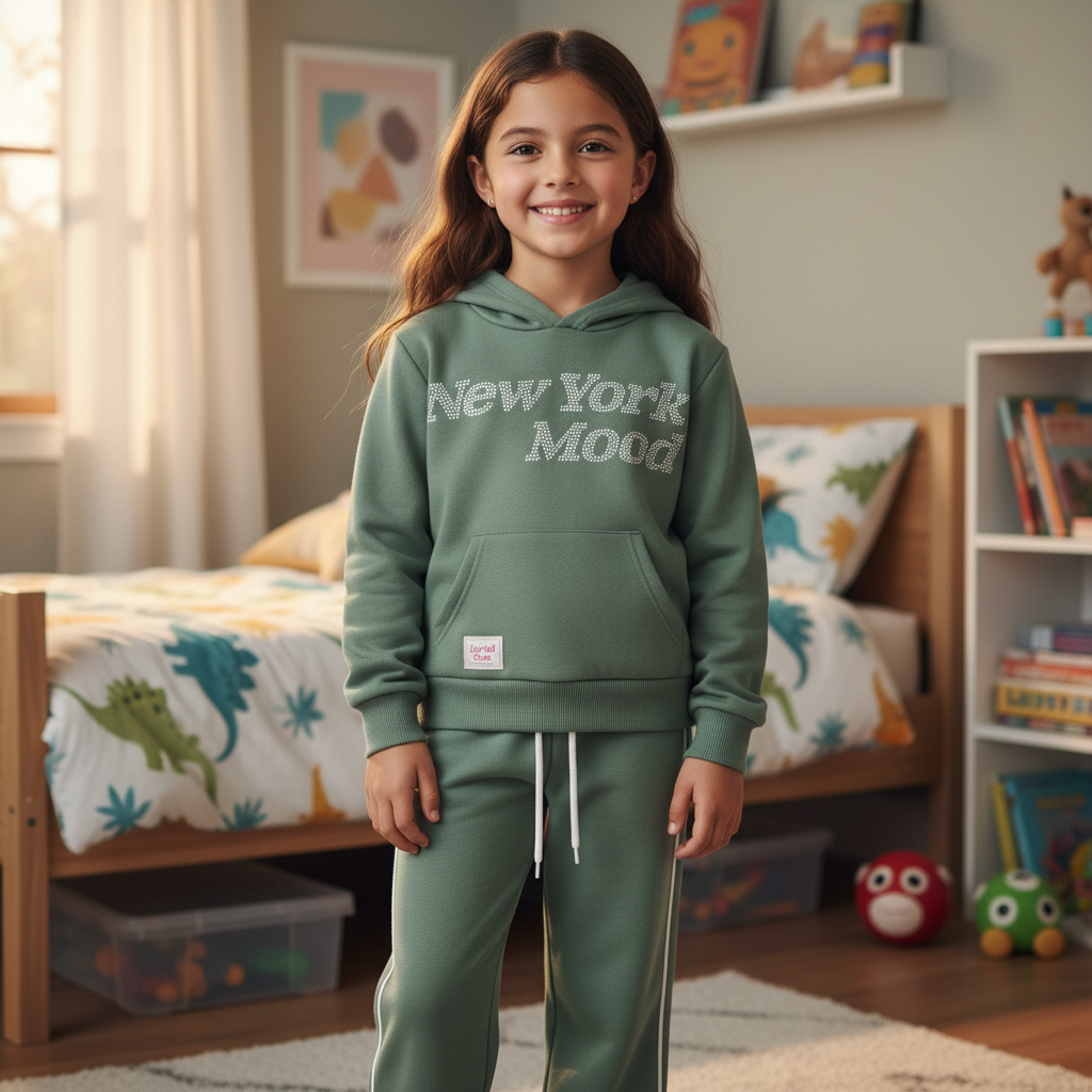 Conjunto Feminino Infantil Blusão New York