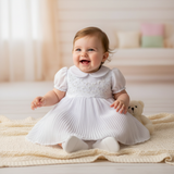 Vestido Feminino infantil Plissado Perolas Rociclê