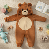 Macacão Divertido Fleece Pelúcia Urso – Aconchego e Diversão no Outono/Inverno