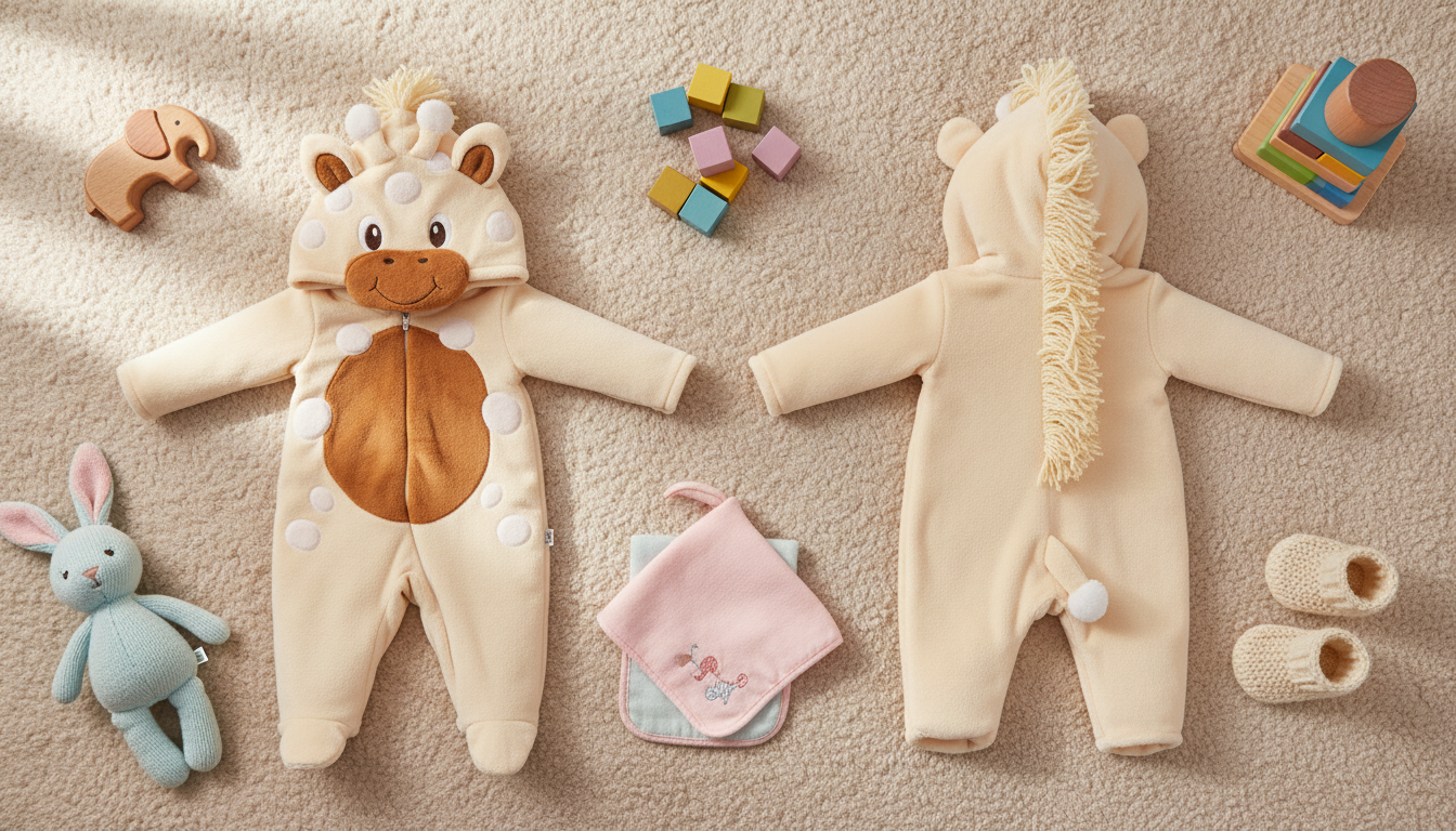 Macacão Divertido Fleece Pelúcia Girafa – Aconchego e Estilo no Outono/Inverno