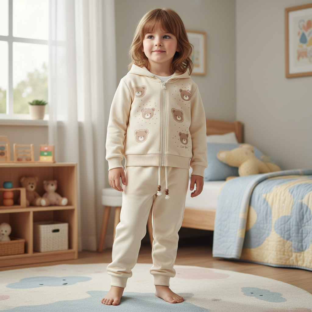 Conjunto Feminino infantil Com Jaqueta Urso Cale Bear