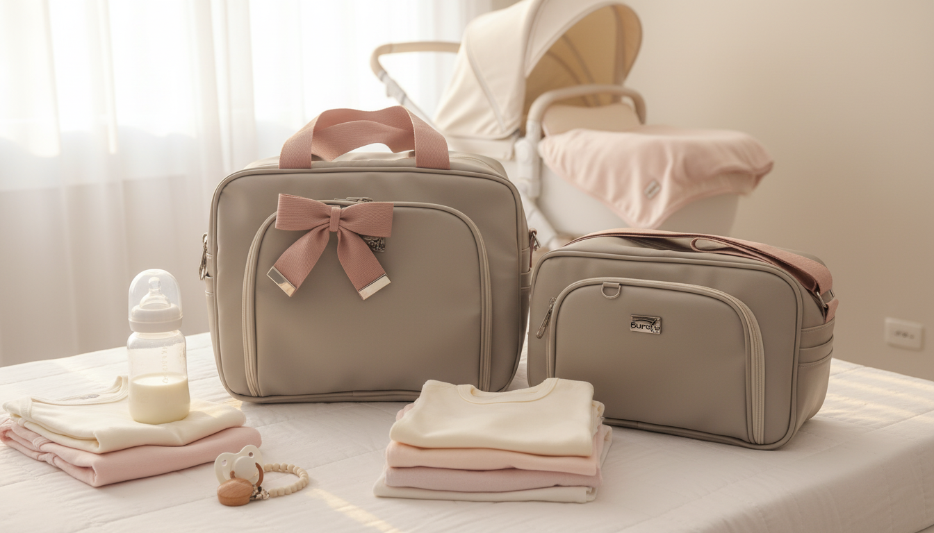 Kit Bolsa Menina Maternidade com 2 Peças – Organização e Estilo para Mamães