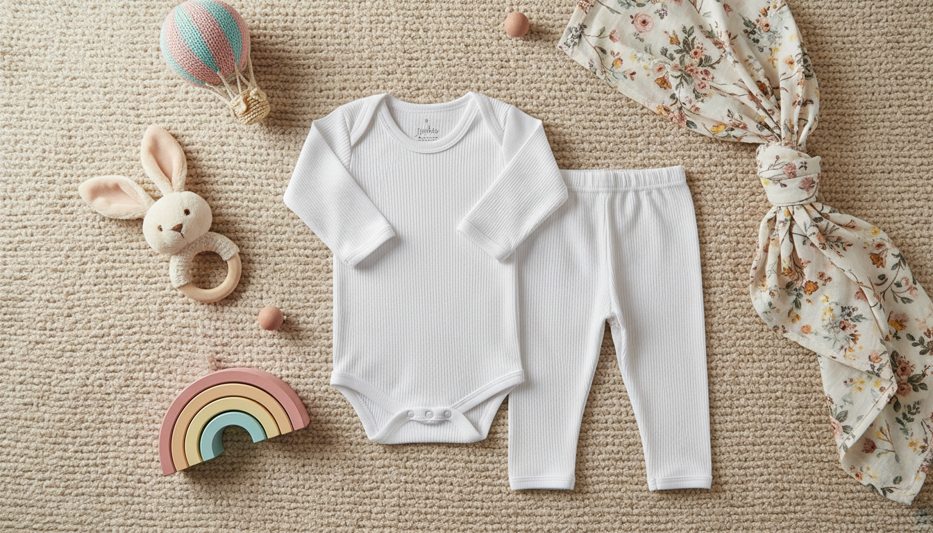 Conjunto Longo Body Canelado Bordado – Conforto e Elegância para Bebês