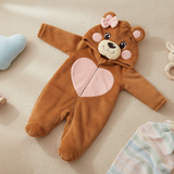 Macacão Divertido Fleece Pelúcia Ursa – Aconchego e Diversão no Outono/Inverno