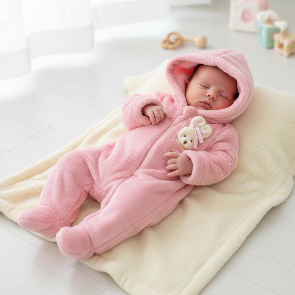 Macacão Fleece Pelúcia Ursa – O Aconchego Mais Fofo e Quentinho para o Bebê