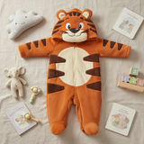 Macacão Divertido Fleece Pelúcia Tigre – Aconchego e Estilo no Outono/Inverno