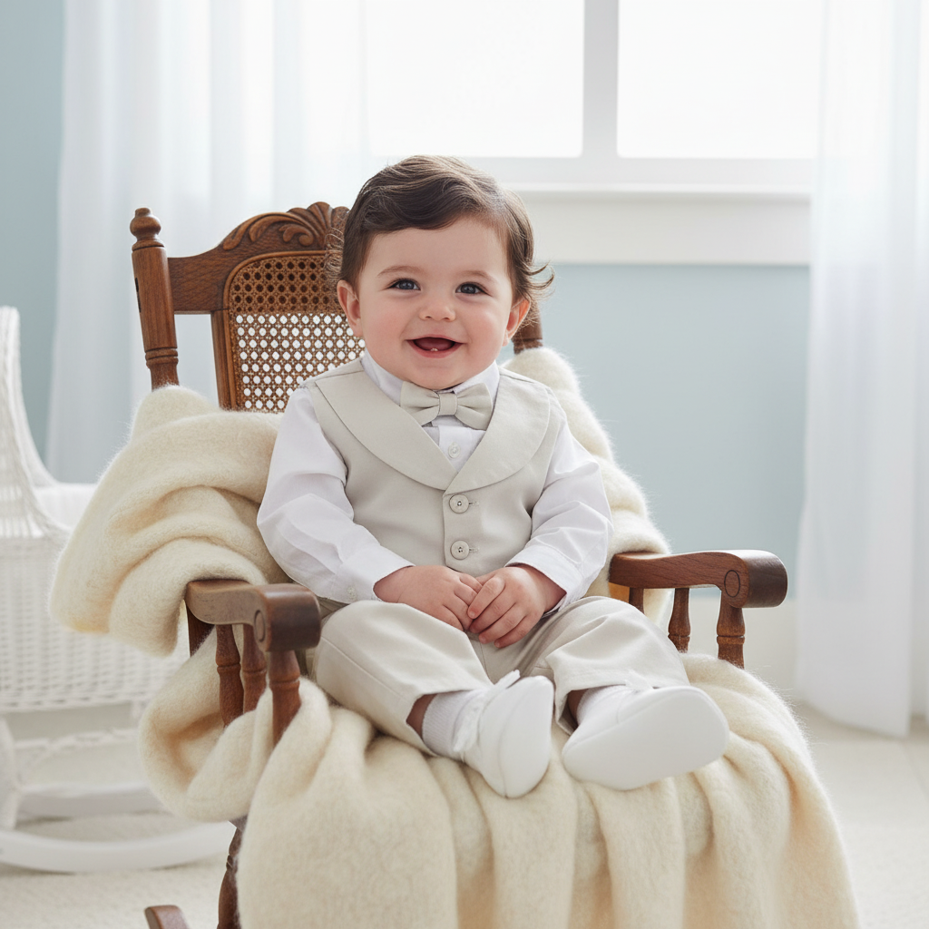 Conjunto Masculino Infantil Batizado Murilo Como Colete