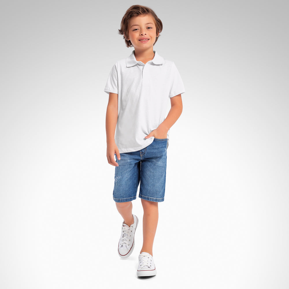 Bermuda Masculina Infantil Basica Jeans