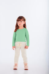 Blusa Feminina Infantil Manga Longa Basica