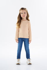 Blusa Feminina Infantil Meia Malha Canelado