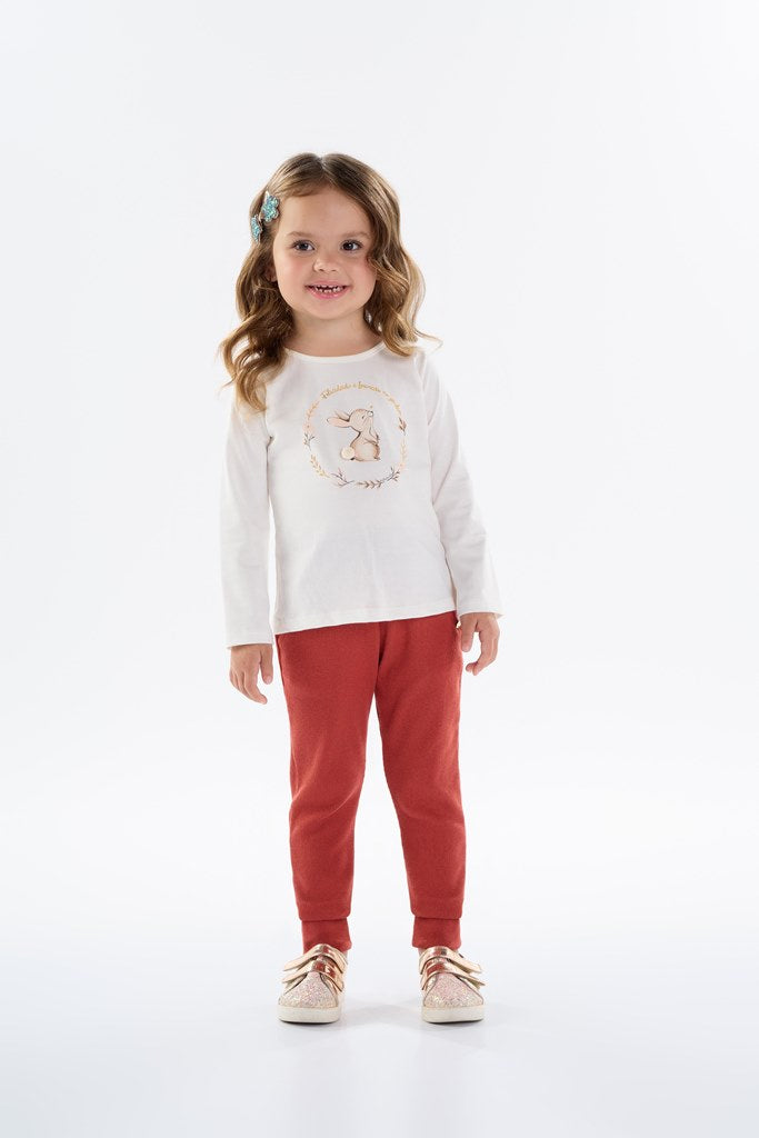 Blusa Feminina Infantil Meia Malha Felicidade Jardim