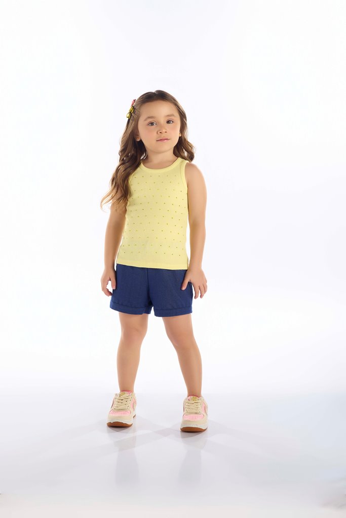 Blusa Regata Feminina Infantil Brilho