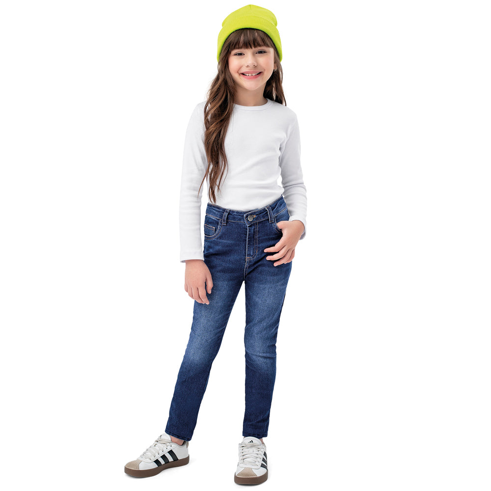 Calça Feminina Infantil Skinny Jeans