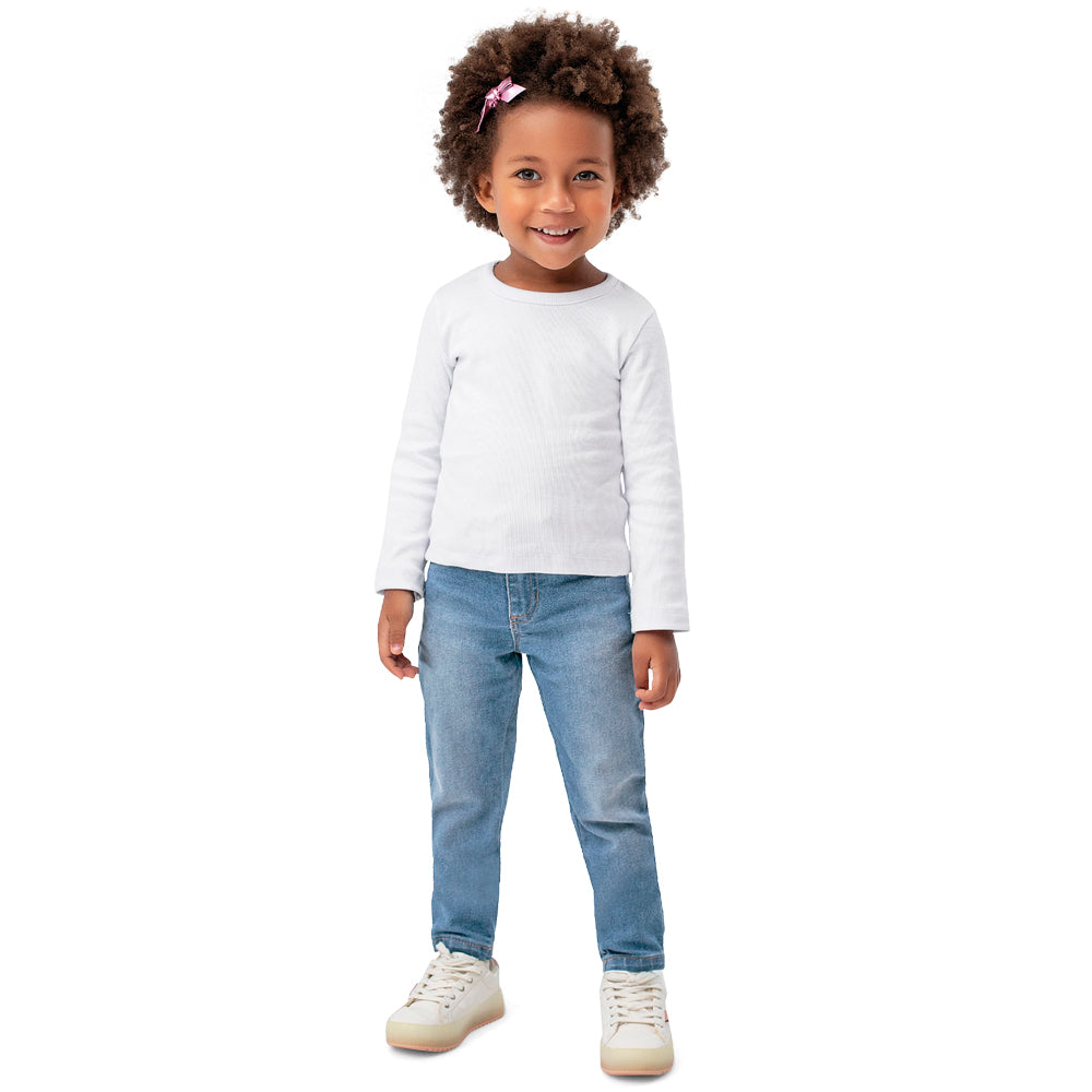 Calça Feminina Infantil skinny Jeans