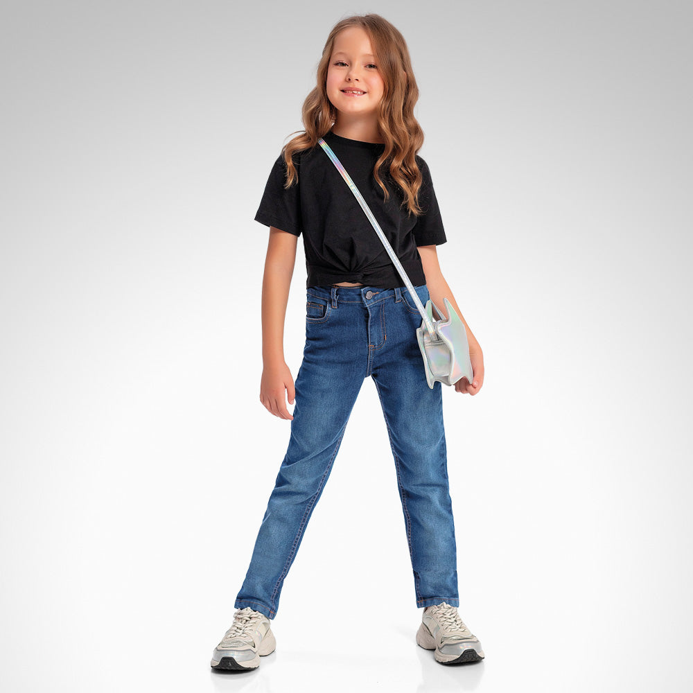 Calca Feminino Infantil Skinny Jeans