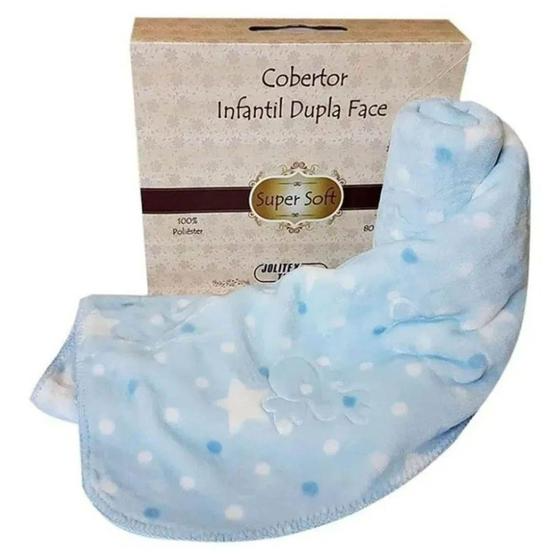 COBERTOR BABY SUPER SOFT EM RELEVO ESTAMPADO 80 cm x 1,10 m Azul