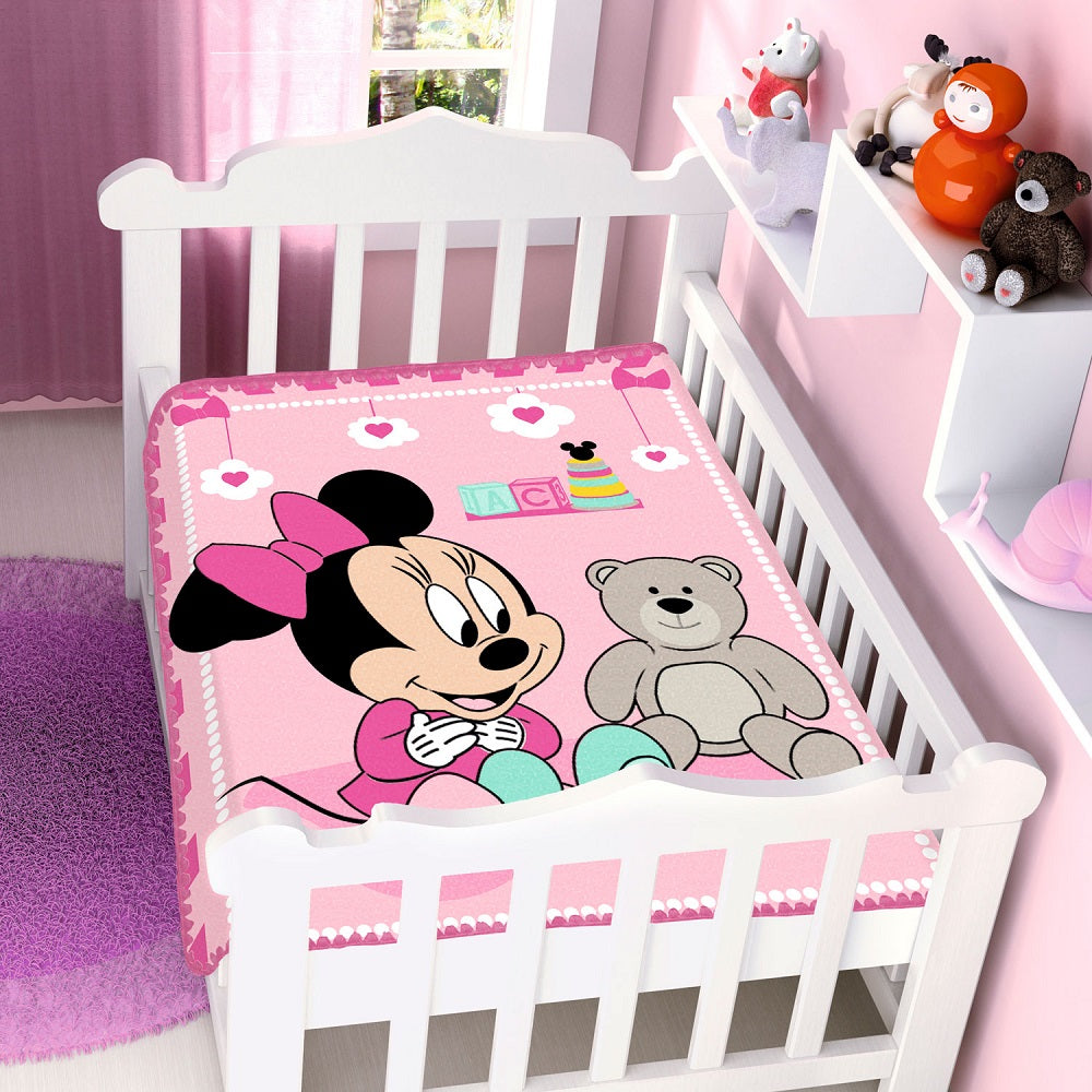 Cobertor Feminino Raschel Disney Baby Rosa Jolitex