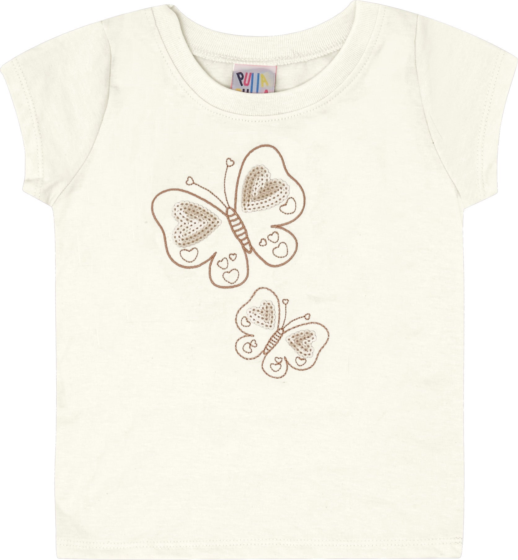 Conjunto Feminino Infantil Blusinha e Shorts Sarja Pulla Bulla