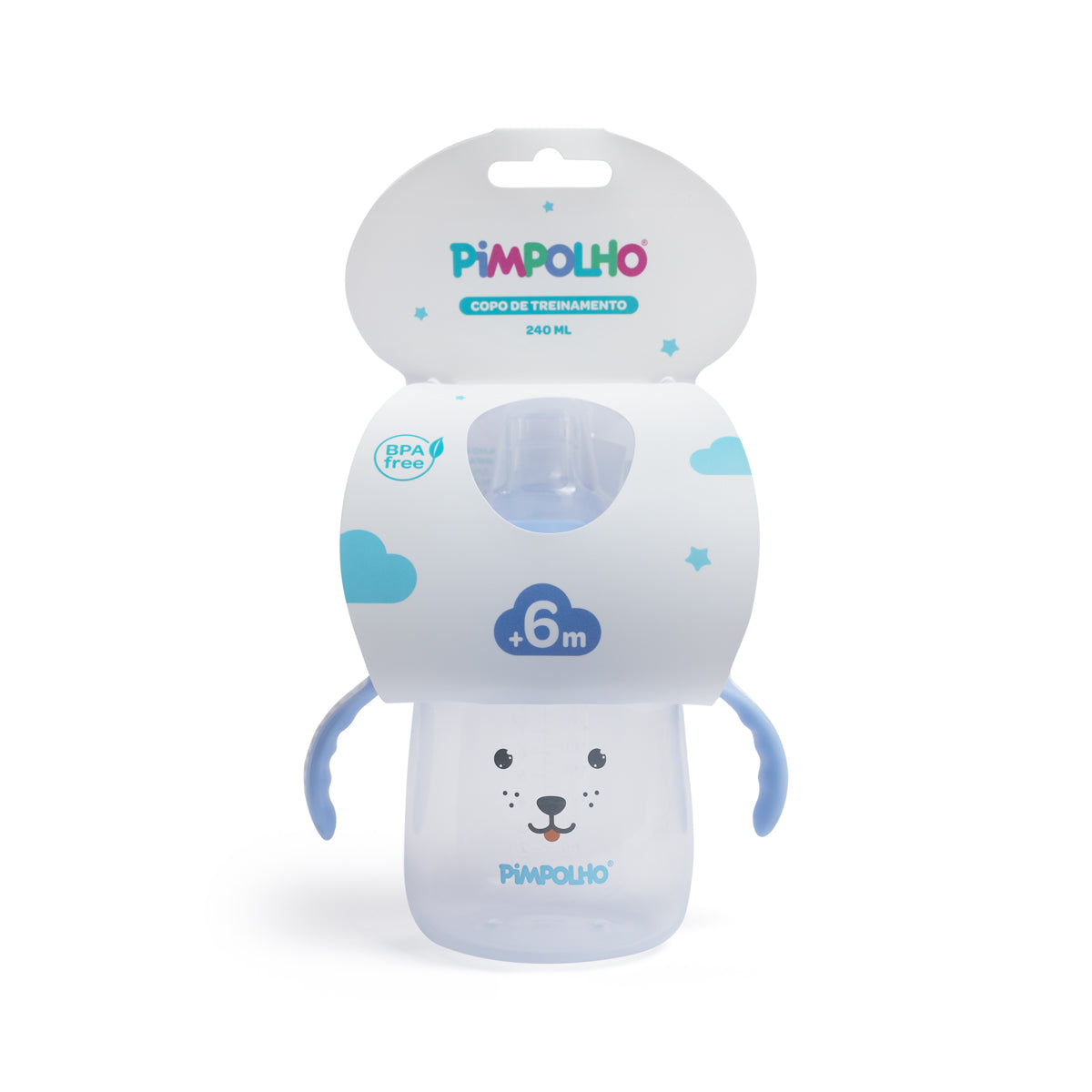 Copo de Treinamento 240ml Cachorro Masculina Pimpolho Azul